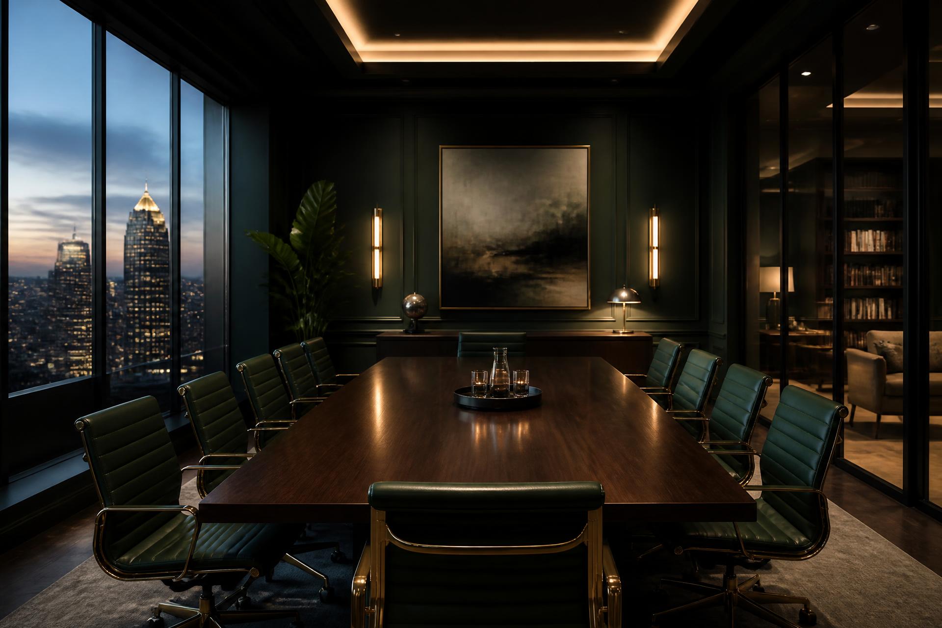 Boardroom of Rodriguez Law overlooking the Cebu City skyline at dusk